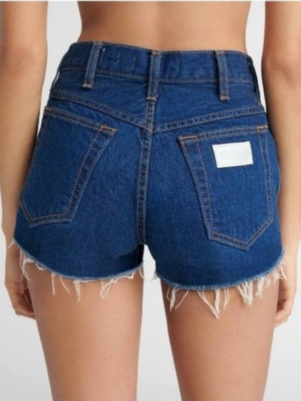 Re/Done Double Needle Western Shorts - Dark Wash - Size 26
